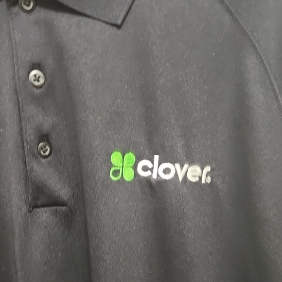 Clover Logo Black Polo Shirt - Picture 3 of 4